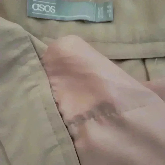Asos Peachy Tan Wide Leg Slacks with Side Closure Size 6 - Picture 3 of 4